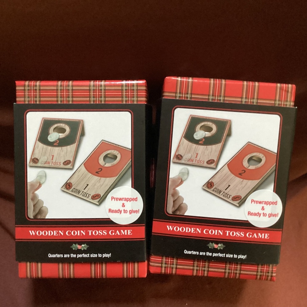 Wooden Coin Toss Game for sale Prewrapped & Ready To Give New with tag